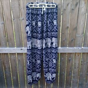 Boho Super Flowy Lightweight Thin Comfy Lounge Pants Parachute Stretchy Waist